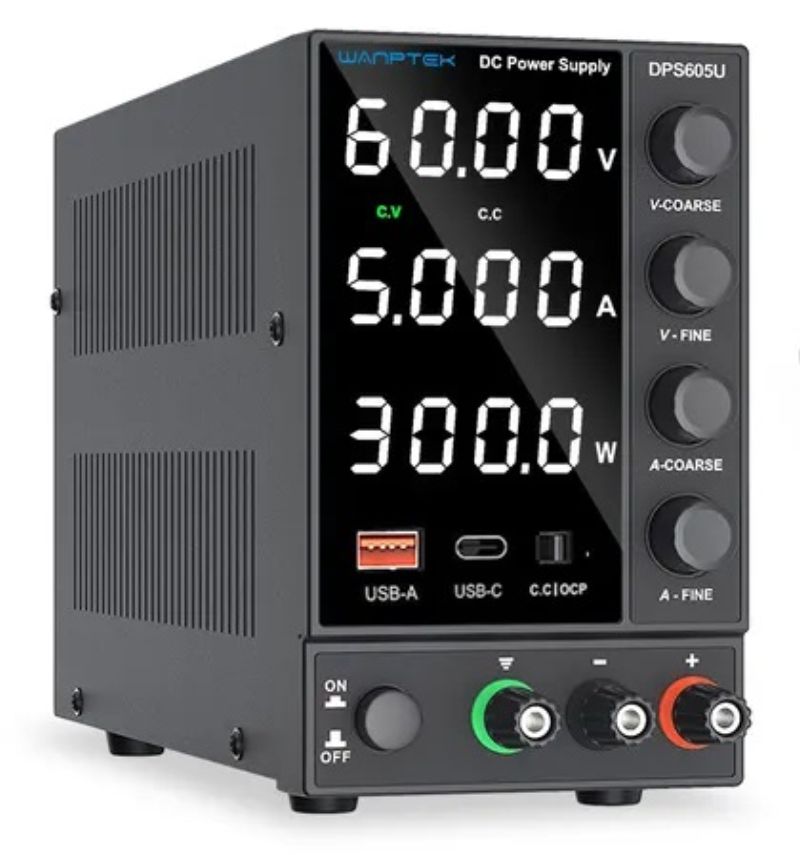 картинка Блок питания импульсный DPS605U 0-60В/5А, 4-х разрядный, черный от магазина "мир Электроники"