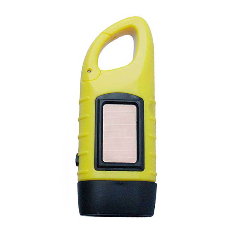 картинка ручной светодиодный фонарь с солнечной панелью и динамо от магазина "мир Электроники"