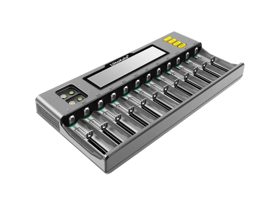 картинка Зарядное устройство Liitokala Lii-S12 Li-lon/NiHM 12 слотов + авто зарядка от магазина "мир Электроники"