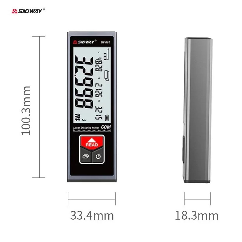 картинка Лазерный дальномер SNDWAY SW-B60 60 м от магазина "мир Электроники"