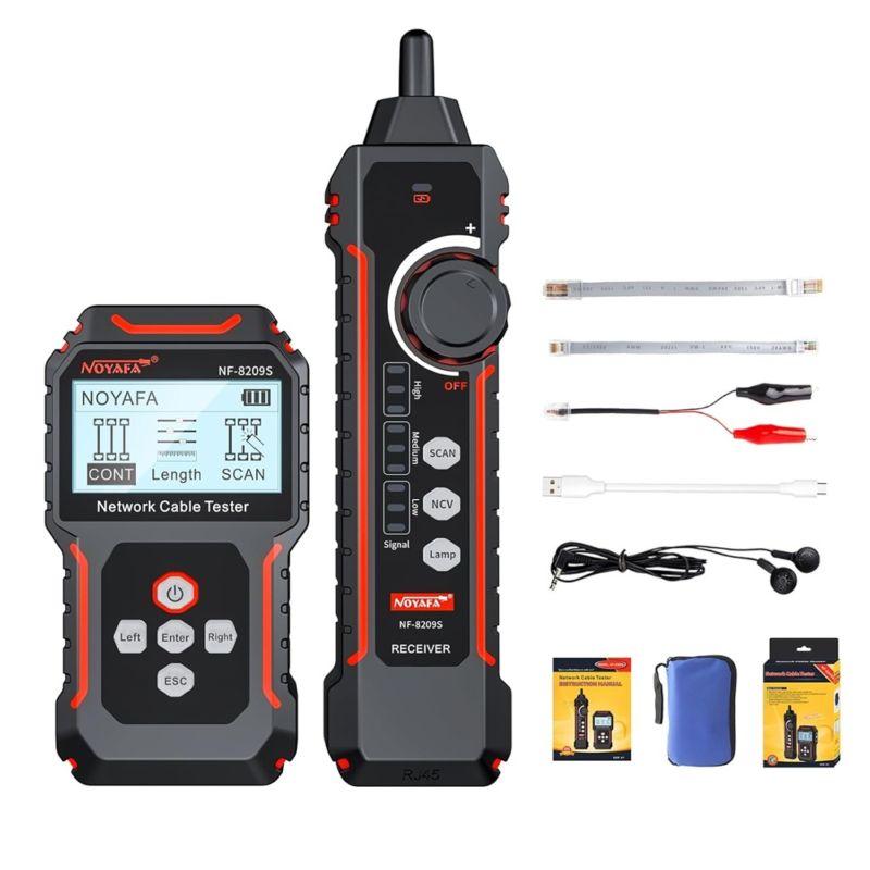 картинка Сетевой тестер NF-8209S ЖК, PoE, NCV, STP, UTP RJ45, RJ11, LAN до 500 м от магазина "мир Электроники"