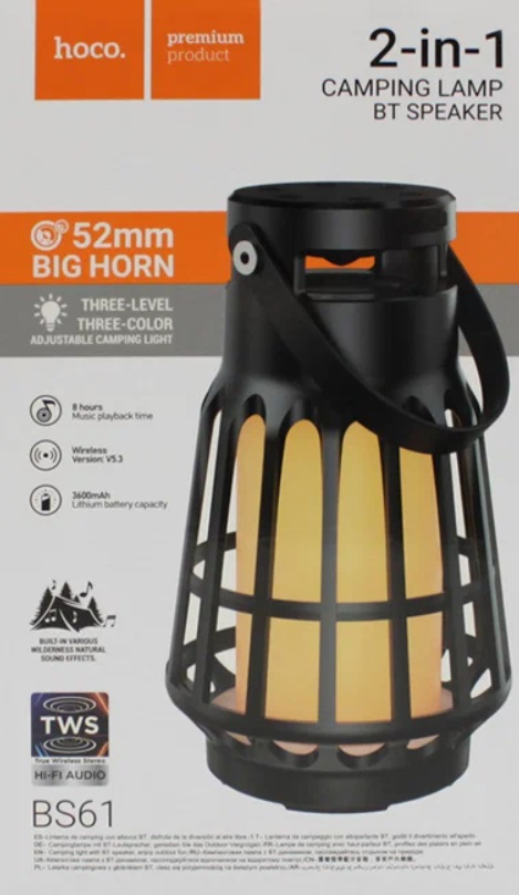 картинка Портативная Bluetooth-колонка Hoco BS61 со встроенным фонарём от магазина "мир Электроники"