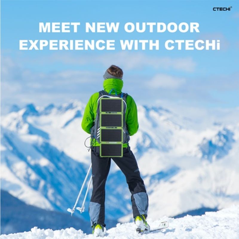 картинка Солнечная панель складная CTECHi CP-30 30 Вт, 12В, 2USB, USB-C от магазина "мир Электроники"