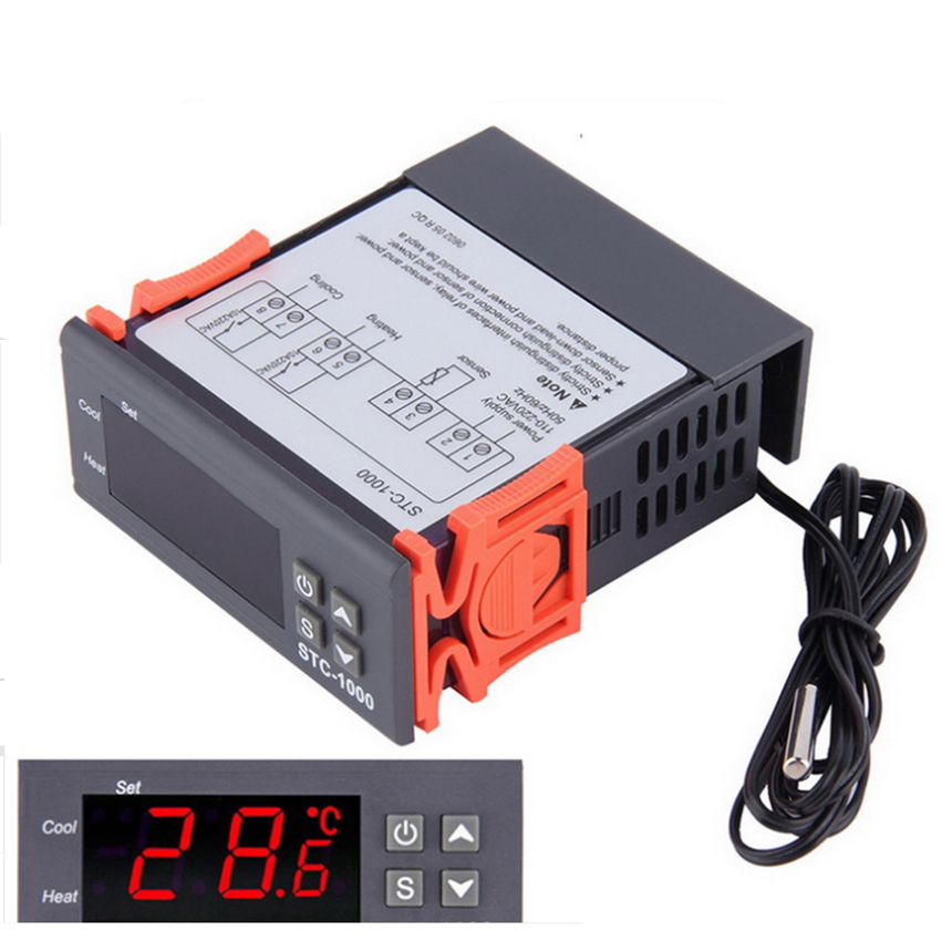 картинка Терморегулятор цифровой STC-3008 220В, 2 датчика, 2 дисплея от магазина "мир Электроники"