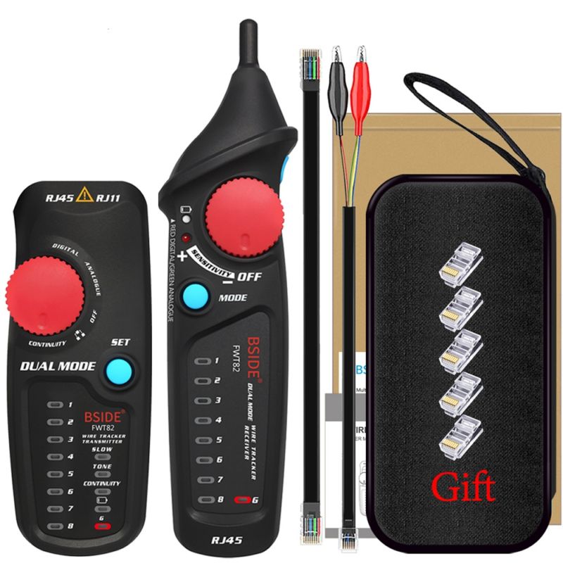 картинка Сетевой профессиональный тестер BSIDE FWT82, RJ45, RJ11, LAN + батарейки от магазина "мир Электроники"