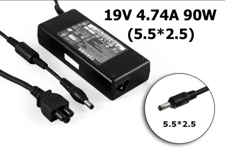 картинка Блок питания для ноутбука Toshiba 19В 4.74А 90Вт, 5,5х2,5 мм от магазина "мир Электроники"