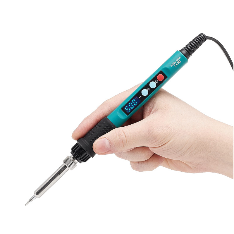 картинка Паяльник T1-Pro TECHREBAL220В 80Вт180°-500° с цифровым терморегулятором от магазина "мир Электроники"