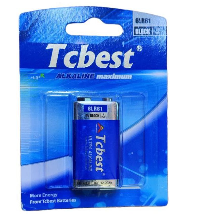 картинка Батарейка крона TCbest 6LR61 Ultra Alkalaine 9В, 780 мАч, щелочная, блистер от магазина "мир Электроники"