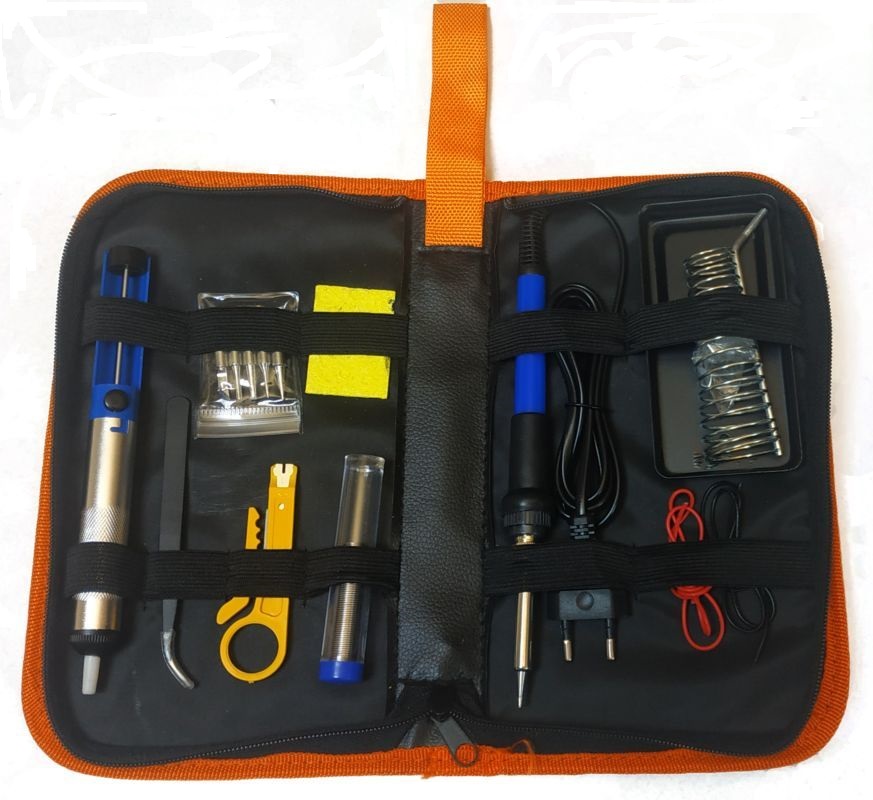 картинка Набор для паяльных работ N6, паяльник 60 Вт, жала, оловоотсос и др. от магазина "мир Электроники"