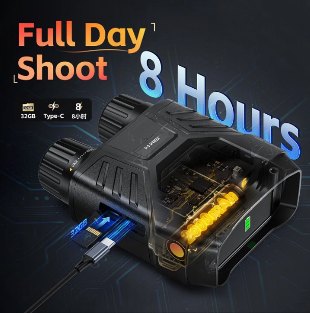 картинка Монокуляр ночного видения FNIRSI NVS-40, 300 м, HD, 6x IR, фото, видео от магазина "мир Электроники"