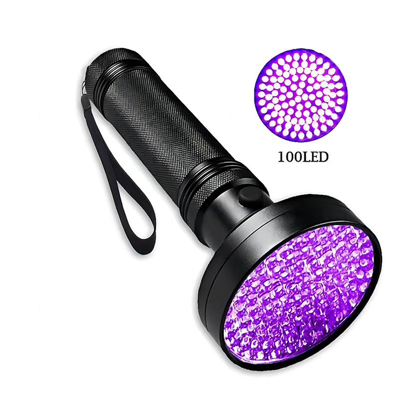 картинка Фонарик УФ ультрафиолетовый 100 LED 395 нм без батареек от магазина "мир Электроники"