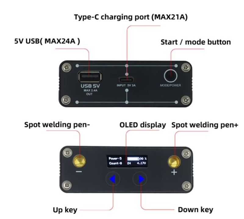 картинка Аппарат для точечной сварки DH20 c LED, аккумуляторный от магазина "мир Электроники"
