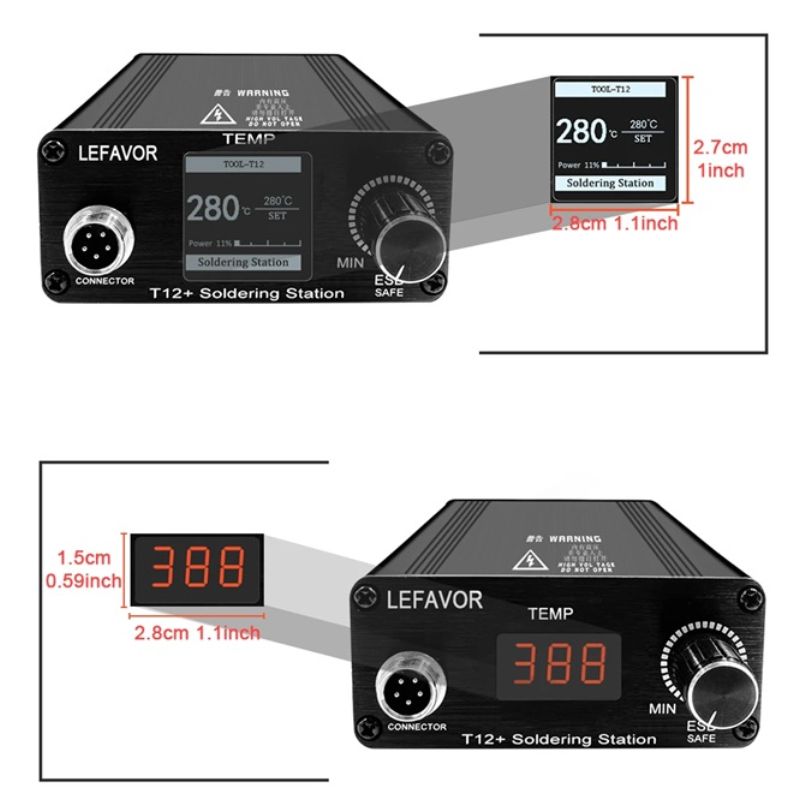 картинка Паяльная станция LEFAFOR T12+, 24 В, 75 Вт, 5 жал, Set-3 от магазина "мир Электроники"