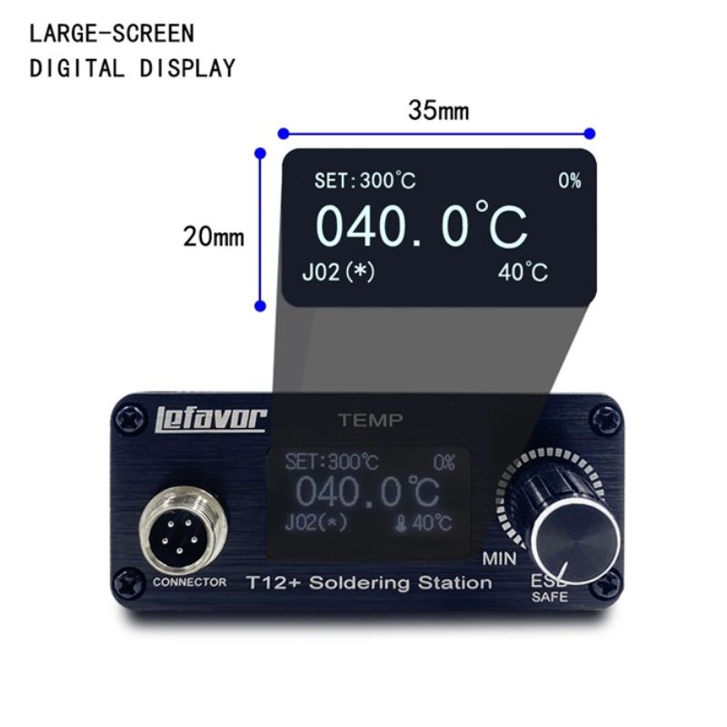 картинка Паяльная станция LEFAFOR T12+, 24 В, 75 Вт, 5 жал, Set-3 от магазина "мир Электроники"