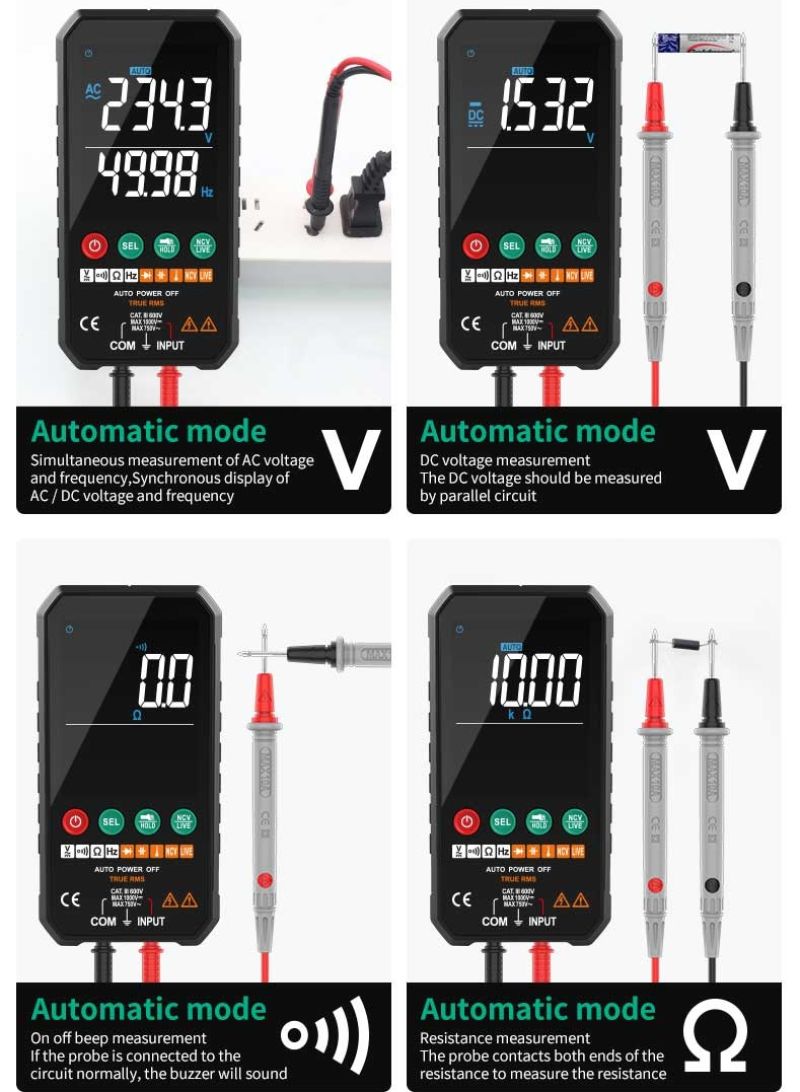картинка Умный профессиональный мультиметр FUYI FY107 автодиапазон, + бесконтактный датчик от магазина "мир Электроники"