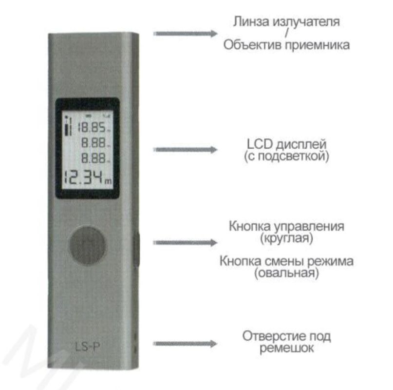 картинка Лазерный дальномер ATuMan LS-P миниатюрный 40 м, точность 2 мм от магазина "мир Электроники"