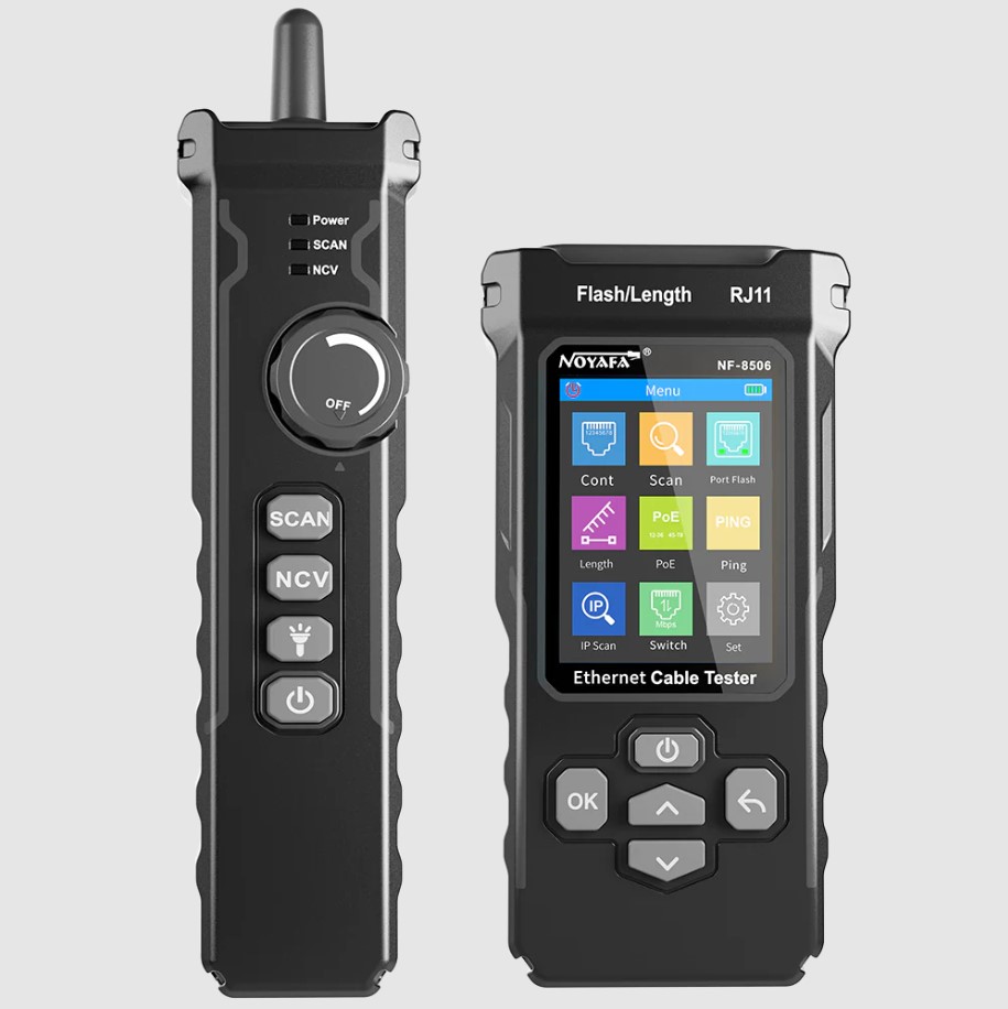 картинка Сетевой тестер NOYAFA NF-8506, PoE, NCV, RJ45/RJ11 LAN, PING, Ip-скан от магазина "мир Электроники"