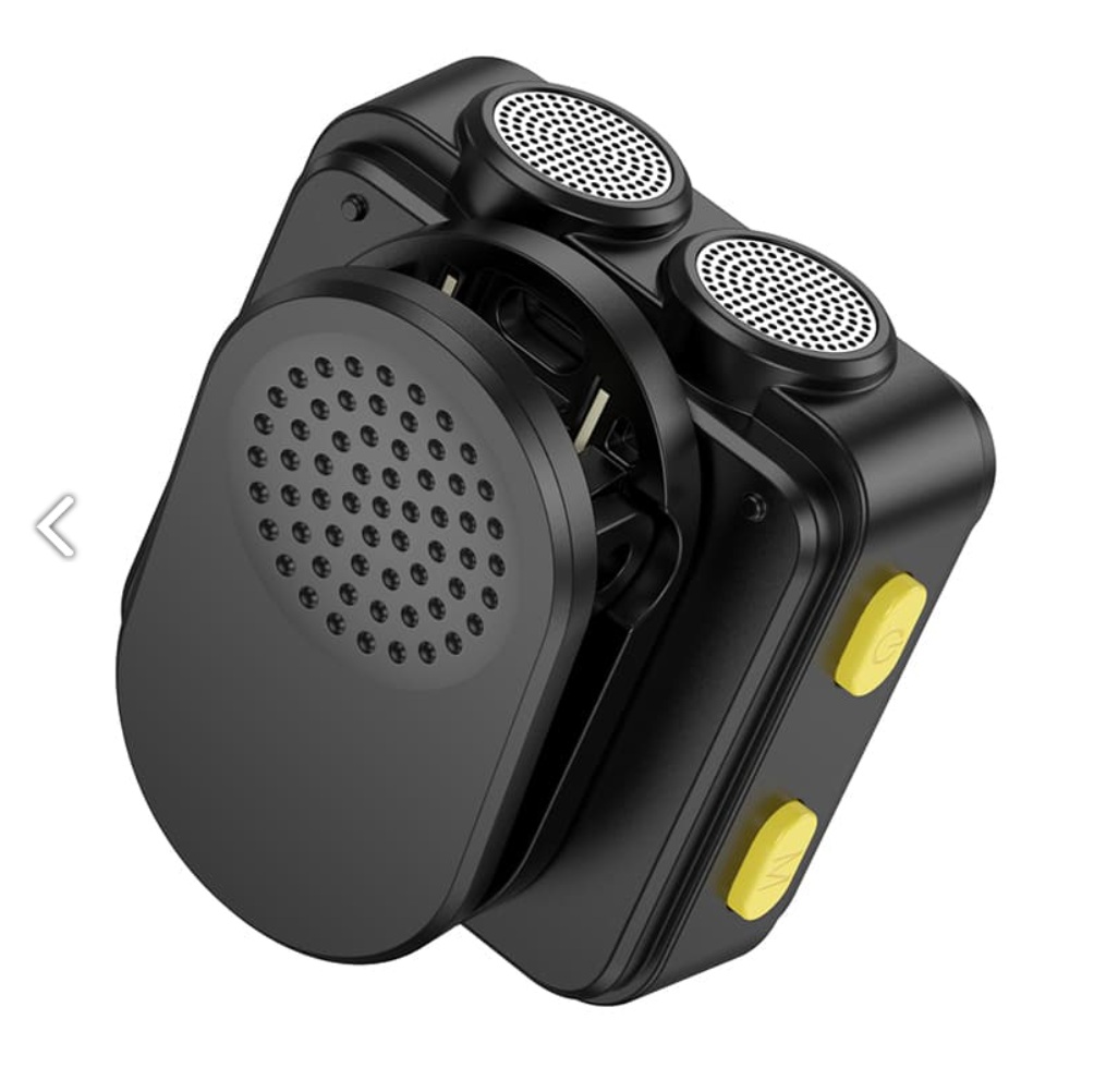 картинка Микрофон петличка беспроводной HOCO L17. 2 микрофона, Type-C, IP, до 6 ч от магазина "мир Электроники"