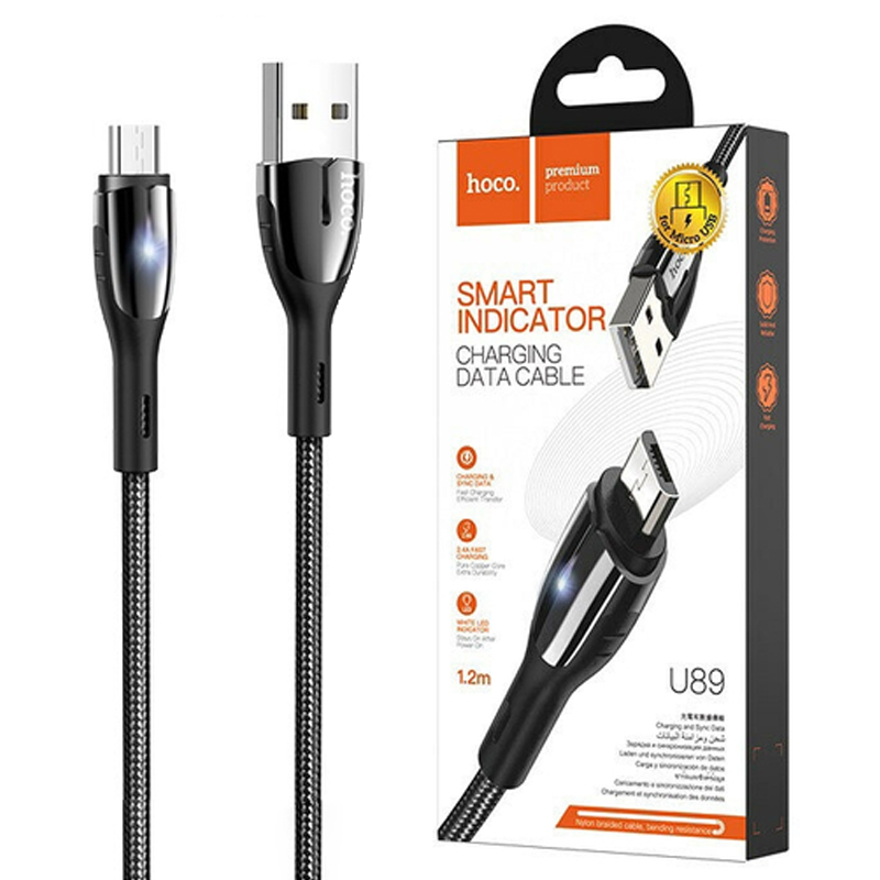 картинка Шнур HOCO U89, микро, 2.4 А, 1.2м от магазина "мир Электроники"