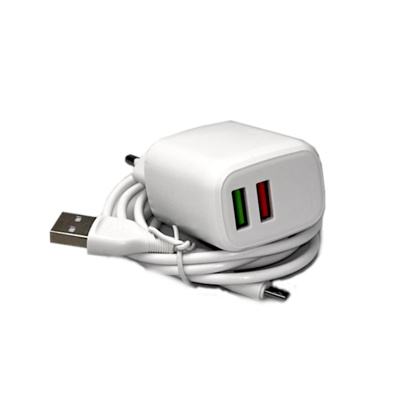 картинка Зарядное устройство GERLAX A16V, 15W 3А, 2USB, шнур микро от магазина "мир Электроники"