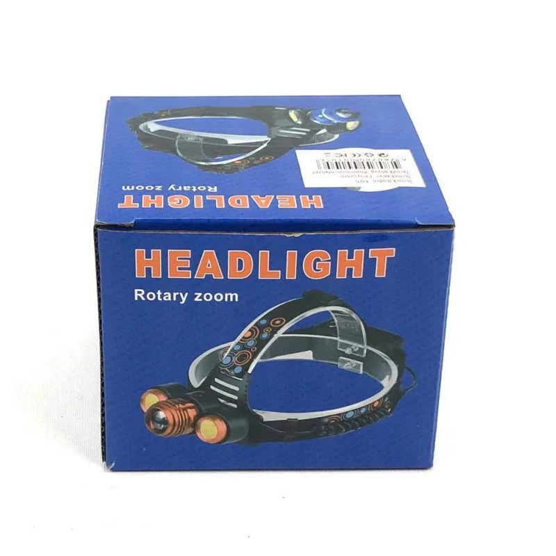 картинка Фонарь налобный F117 + 2 аккумулятора 18650 от магазина "мир Электроники"