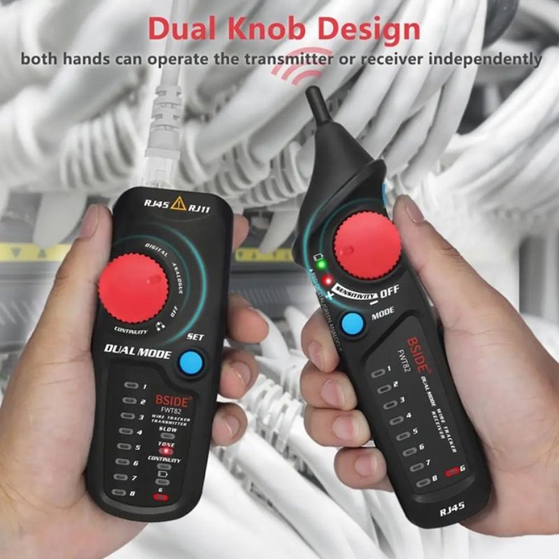 картинка Сетевой профессиональный тестер BSIDE FWT82, RJ45, RJ11, LAN + батарейки от магазина "мир Электроники"