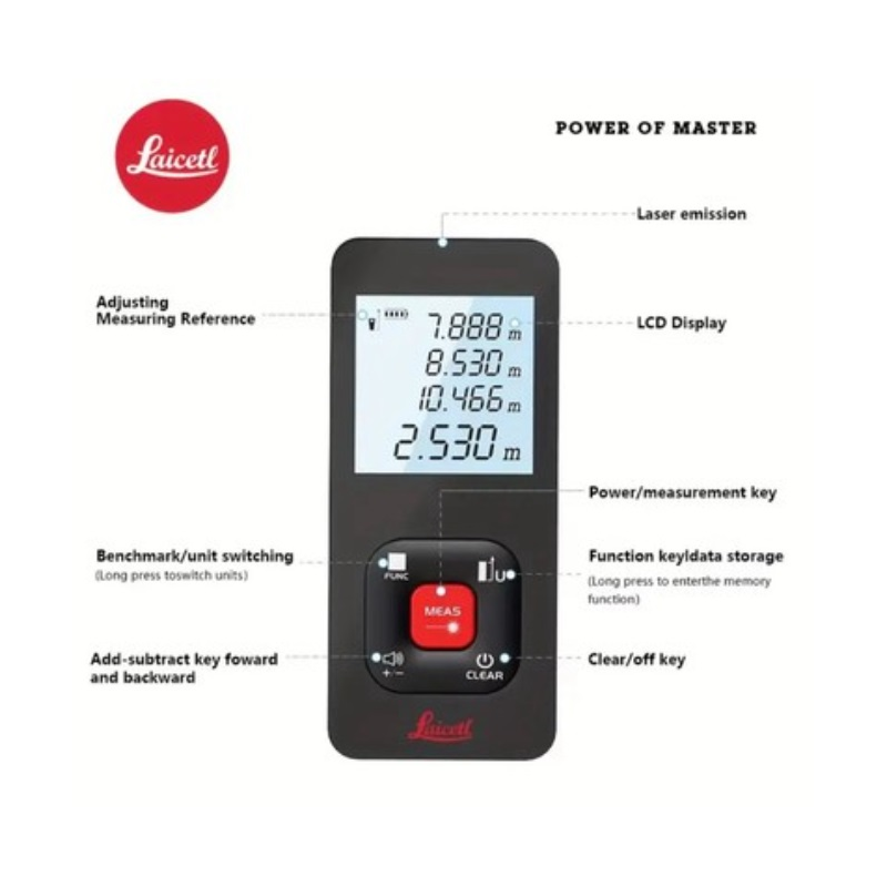 картинка Лазерный дальномер Laicetl E-70, 70 м, аккумулятор от магазина "мир Электроники"