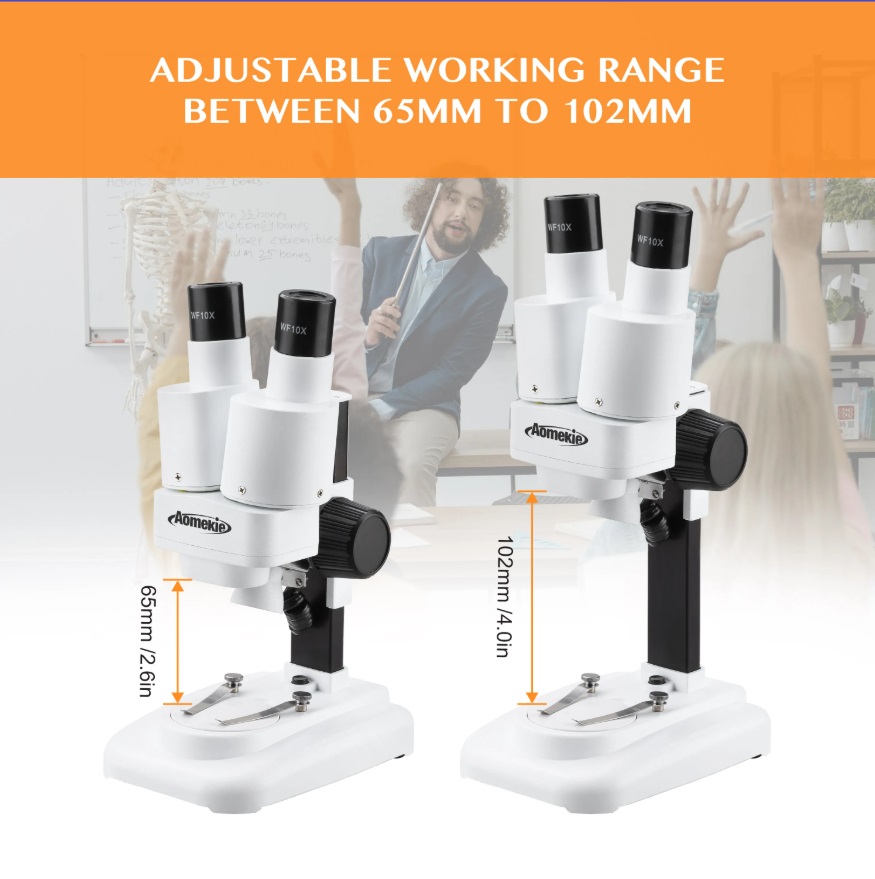 картинка Микроскоп бинокулярный Aomekie AO1001 20x от магазина "мир Электроники"