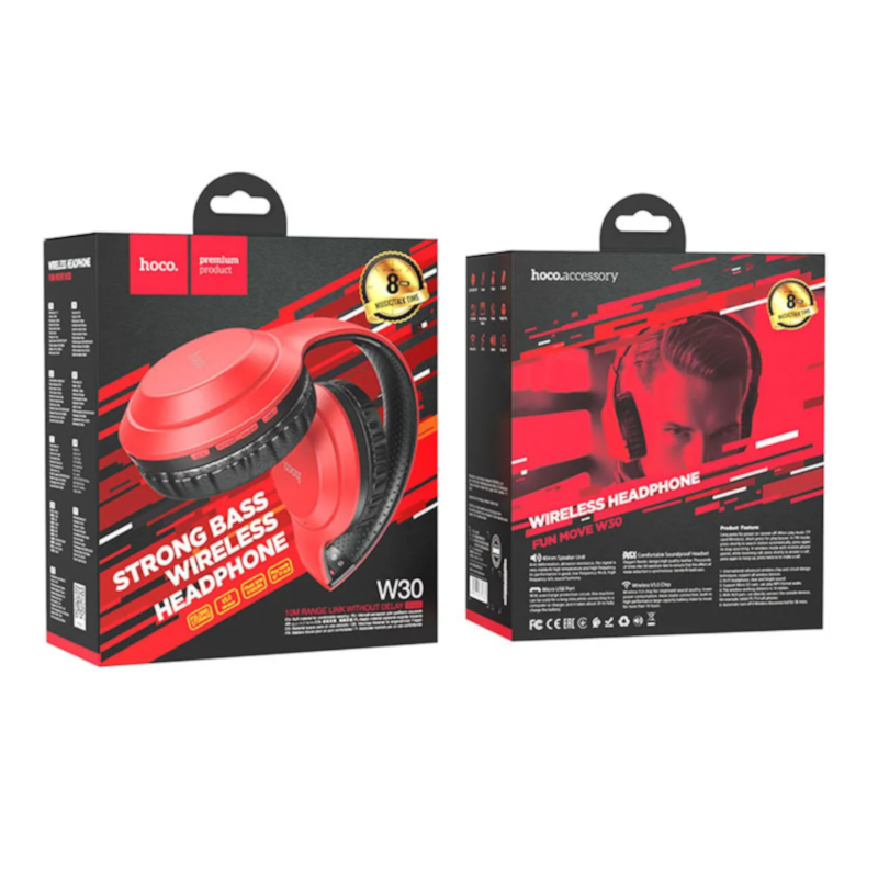 картинка Наушники беспроводные HOCO W30, BT 5.0, 300 мАч, до 8 ч (большие) от магазина "мир Электроники"