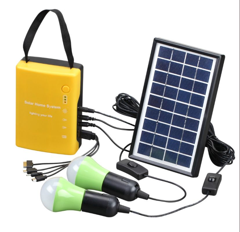 картинка Автономная система освещения с солнечной зарядкой ЧЕ-01, 2 лампы, аккумулятор 4.5 Ач от магазина "мир Электроники"