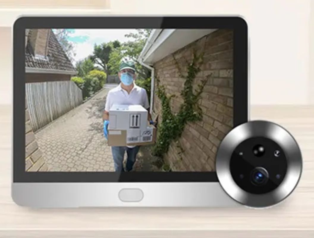 картинка Видео глазок дверной Tuya 300PD Wi-Fi, 4.3", 1080P, IR, PIR, 5000 мАч от магазина "мир Электроники"