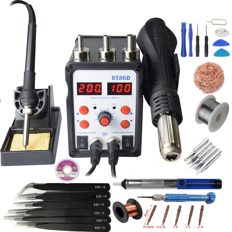 картинка Паяльная станция 8586 с феном, 2 индикатора, Set-B от магазина "мир Электроники"
