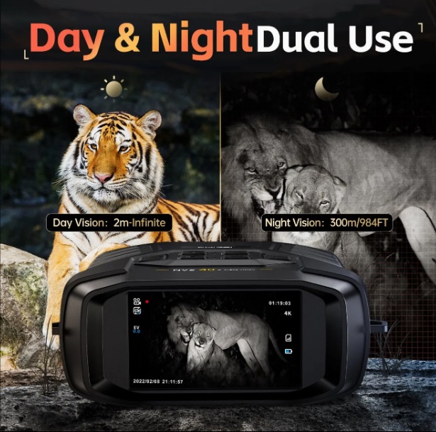 картинка Монокуляр ночного видения FNIRSI NVS-40, 300 м, HD, 6x IR, фото, видео от магазина "мир Электроники"