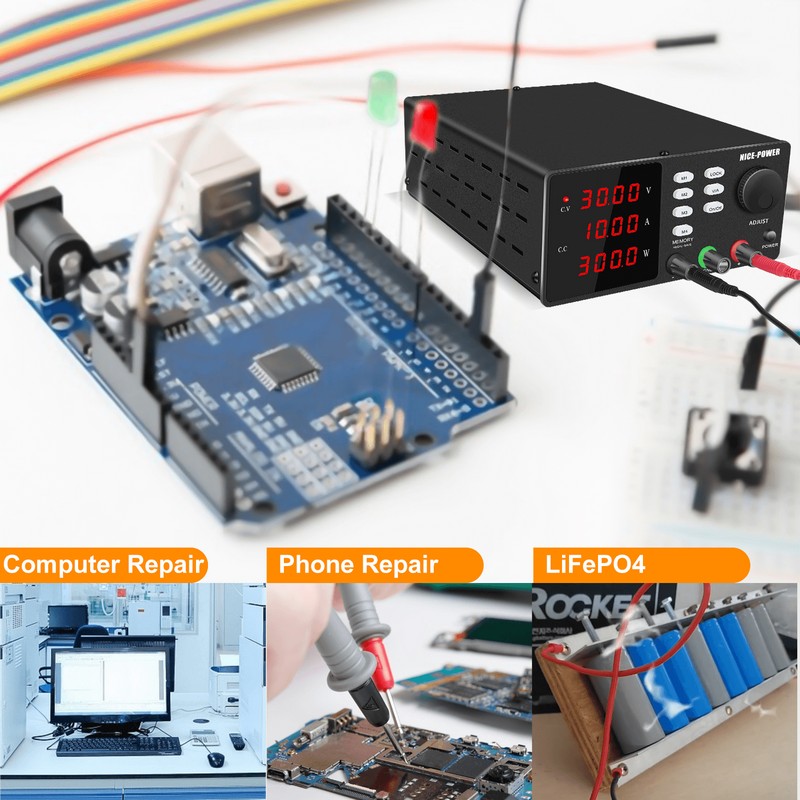картинка Блок питания NICE SPPS-S3010-R, 0-30В/10А, RS-232, память, черный от магазина "мир Электроники"