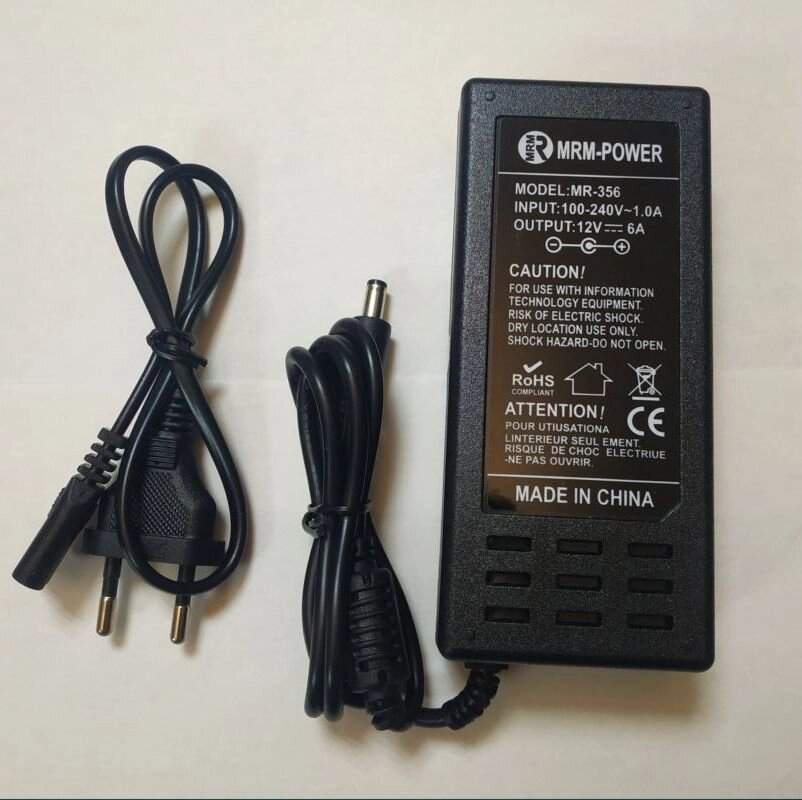 картинка Блок питания MRM POWER 12 В, 6 А стабилизированный от магазина "мир Электроники"