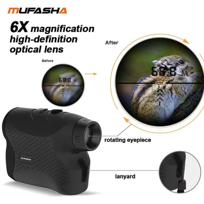 картинка Лазерный дальномер MUFASHA LR0500H 6X 500м от магазина "мир Электроники"