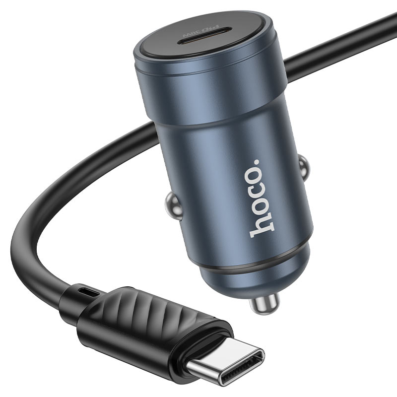 картинка Зарядное устройство автомобильное HOCO Z57, PD 30W, USB-C, шнур IP от магазина "мир Электроники"