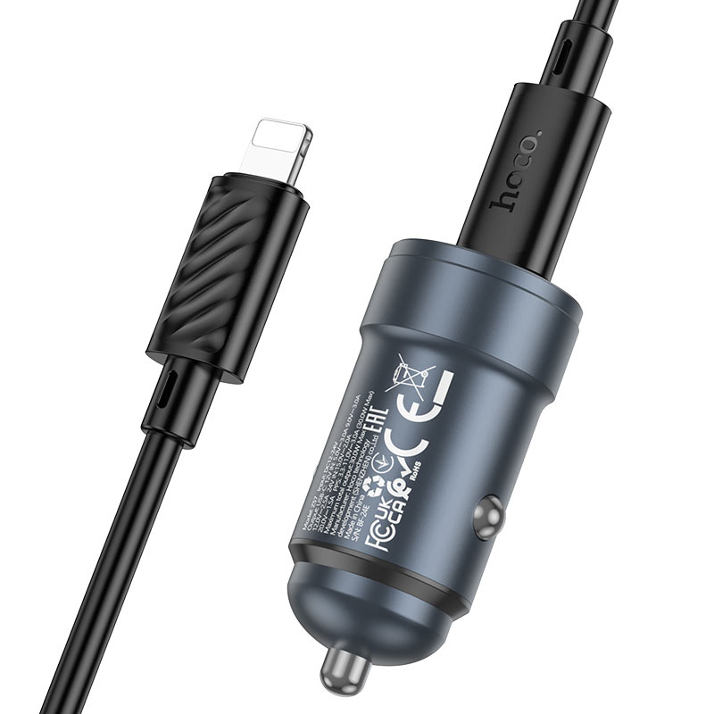 картинка Зарядное устройство автомобильное HOCO Z57, PD 30W, USB-C, шнур IP от магазина "мир Электроники"