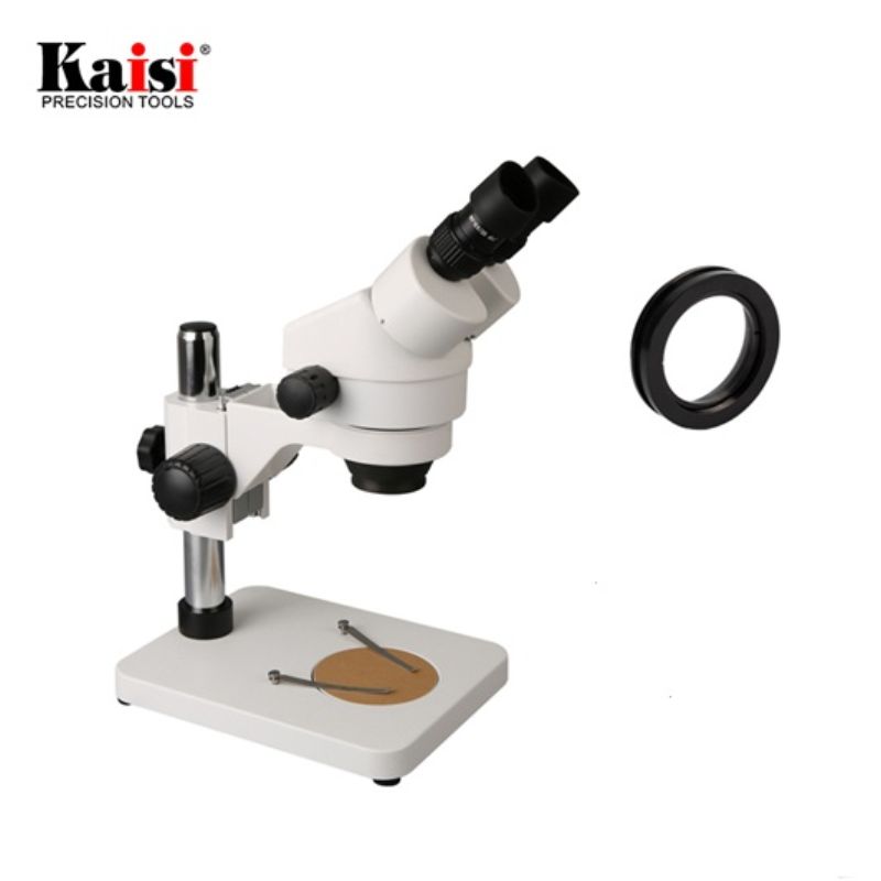 картинка Микроскоп бинокулярный стерео Kaisi KS-7045, 7-45х с LED подсветкой промышленный, для электроники, ювелиров от магазина "мир Электроники"