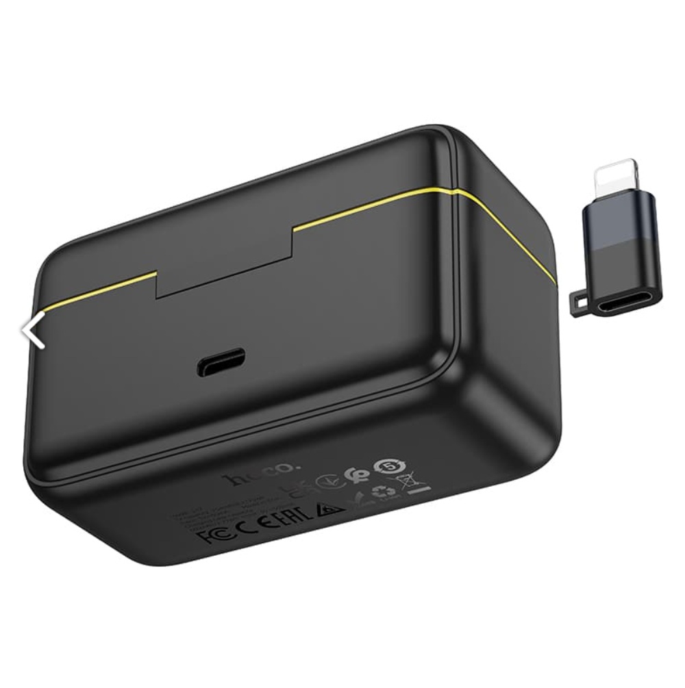 картинка Микрофон петличка беспроводной HOCO L17. 2 микрофона, Type-C, IP, до 6 ч от магазина "мир Электроники"