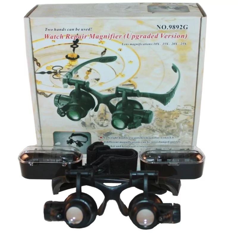 картинка Очки ювелирные со сменными линзами 10x, 15x, 20x, 25x от магазина "мир Электроники"