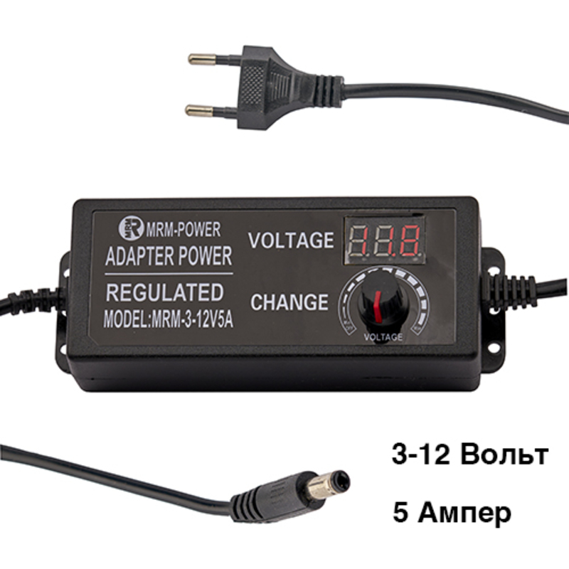 картинка Блок питания MRM-POWER 3-12B/5A регулируемый от магазина "мир Электроники"