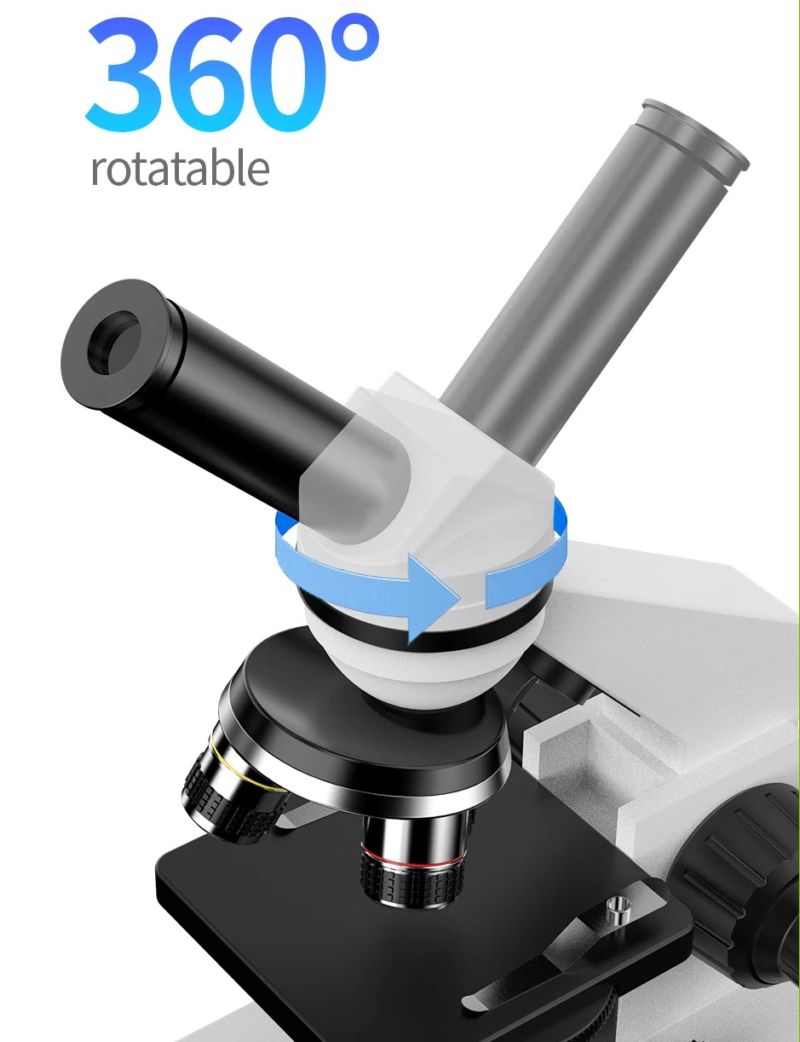 картинка Микроскоп биологический G3006A 40X-2500X с набором слайдов от магазина "мир Электроники"