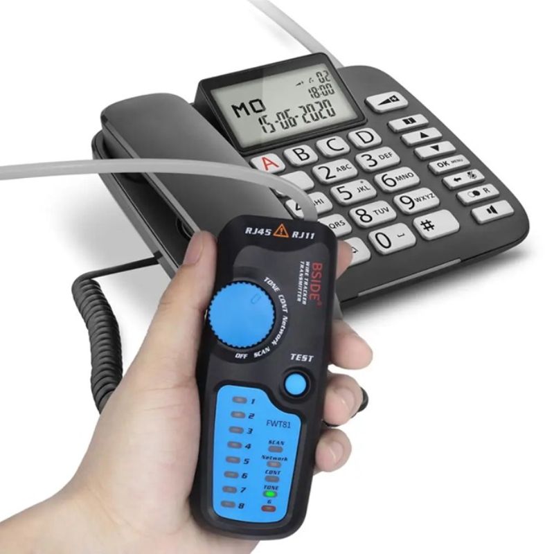 картинка Сетевой профессиональный тестер BSIDE FWT81, RJ45, RJ11, LAN + батарейки от магазина "мир Электроники"