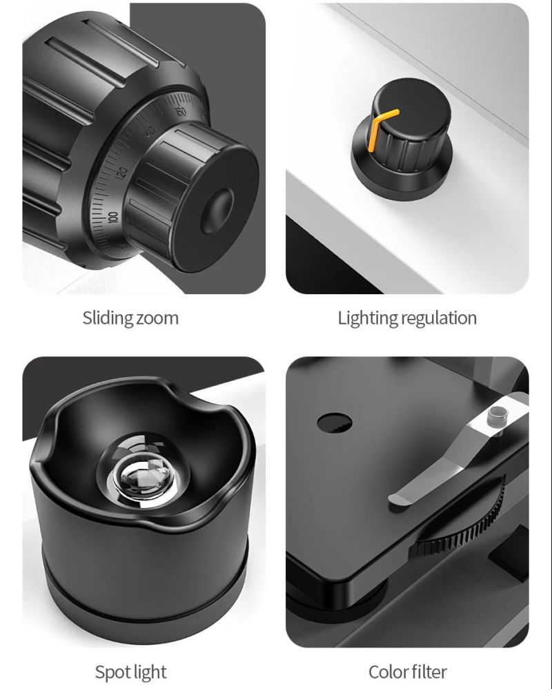 картинка Микроскоп биологический G3006A 40X-2500X с набором слайдов от магазина "мир Электроники"