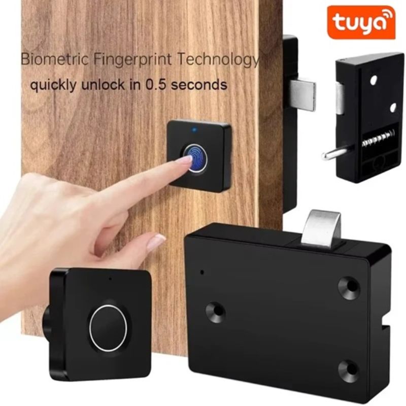 картинка Биометрический замок для шкафа Tuya Smart Lock BT, черный от магазина "мир Электроники"