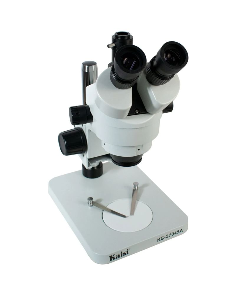 картинка Микроскоп тринокулярный Kaisi 37045A, 7-45х с LED подсветкой промышленный, для электроники, ювелиров от магазина "мир Электроники"